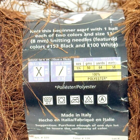 Bernat Boa & Lion Brand Fun Fur Yarn Lot Multicolor Polyester - 4 New Skeins - Picture 11 of 11